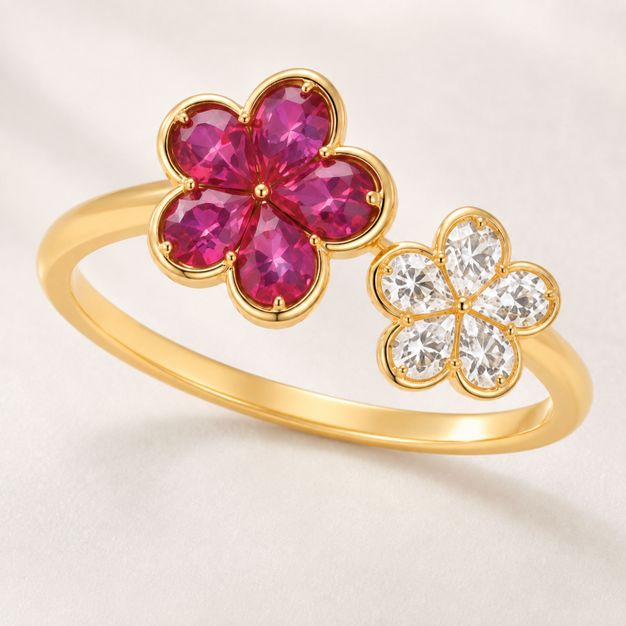Ruby & Diamond Connection Ring
